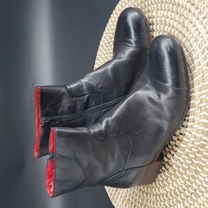 Anthropologie Coupleof Soft Leather Faux Fur Lined Moto Boots EU 38 US 7.5
